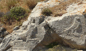 Reliefs at Ancient Thira, Santorini, Greece