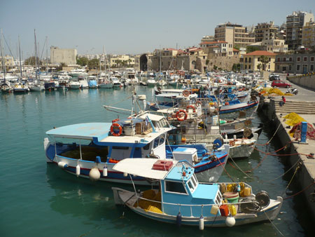 Harbor of Iraklio, Crete, Greece