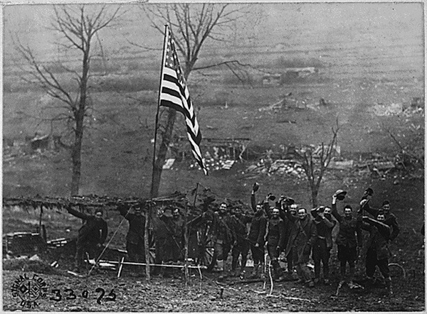 Battery D with flag