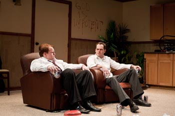 Photo by Paul Gagnon. (L-R): Jared Culverhouse as Frank Ballard and Malcolm Madera as Ned Ballard.