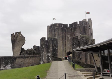 Entrance to Caerphilly Castle