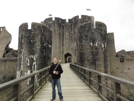 Footbridge at Caerphilly Castle