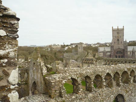 Atop the Bishop's Palace, St. David's