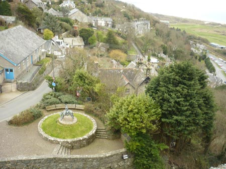 View down to the village from Harlech Castle