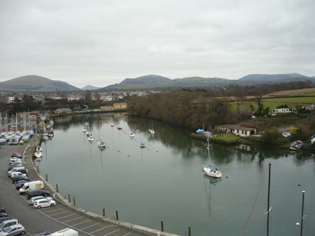 Boats outside Caernarfon Castle