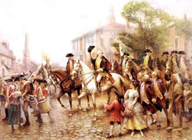 Washington Entering New York. Percy Moran, private collection. From a Fraunces Tavern Museum catalog.