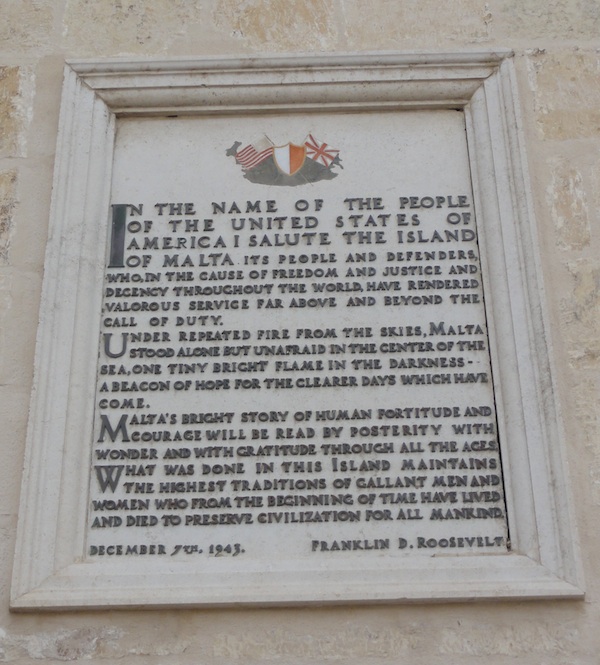 FDR's salute to Malta