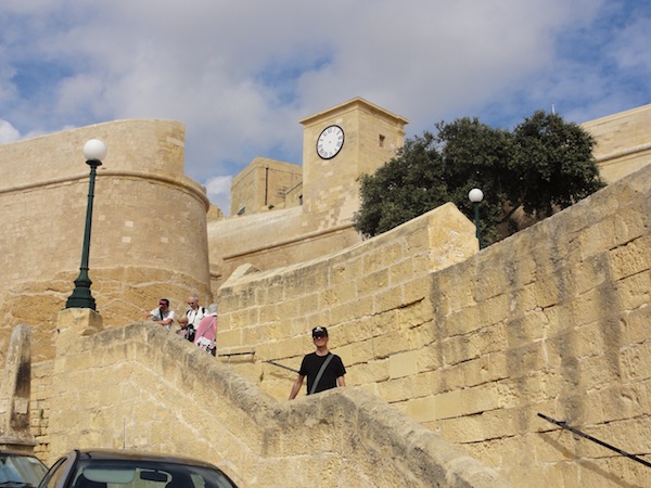 On the way up to the walls of the Citadel in Victoria, Gozo