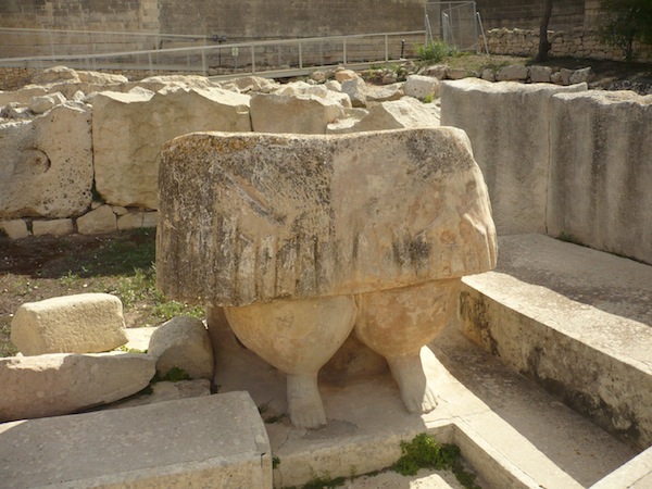 Partial statue at Tarxien Temples