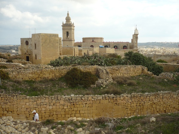 The Cathedral seen from the Citadel, Victoria, Gozo
