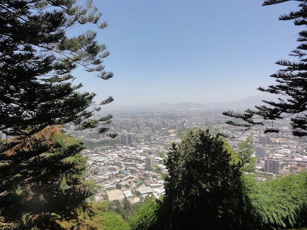 A view of Santiago from the Cerro San Cristobal funicular