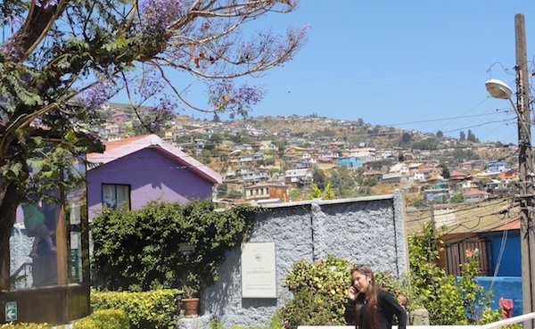 Outside La Sebastiana, Pablo Neruda's house in Valparaiso Chile