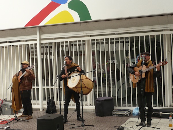 A street band on the Paseo Ahumada, Santiago Chile