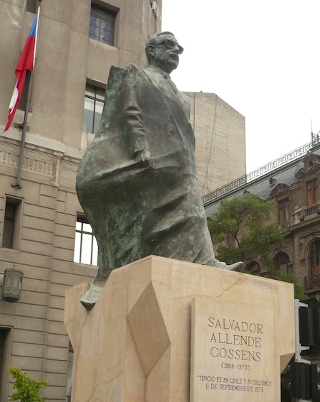 Salvador Allende statue, Plaza de Armas, Santiago Chile