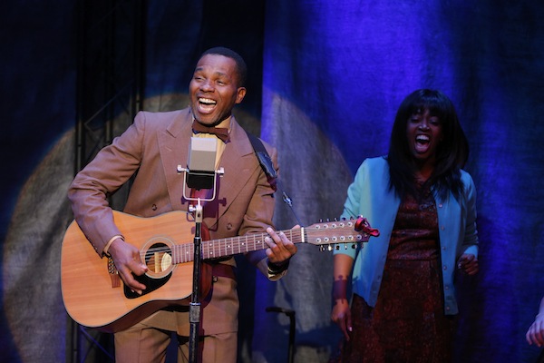 Anthony Manough and Jennifer Leigh Warren in LONESOME TRAVELER at 59E59 Theaters. Photo by Carol Rosegg