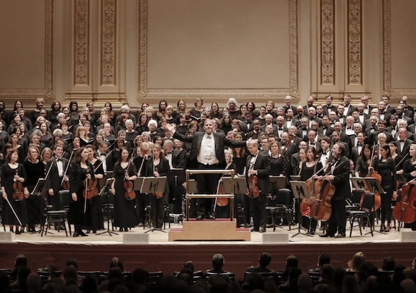 David Hayes conducts the New York Choral Society. Photo courtesy of the New York Choral Society