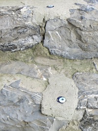 Tokens embedded in the steps to ward off the evil eye