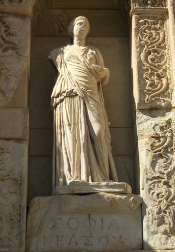 Statue of Wisdom (Sofia) in the Library of Celsus