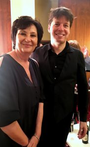 The author with violinist Joshua Bell. Photo by Heidi Frederick
