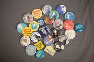 PR for Mozart: souvenir buttons from the library’s collection, courtesy of Lincoln Center for the Performing Arts