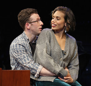 Pictured: Nick Blaemire and Ciara Renée in a scene from Tick, Tick…BOOM! Presented by Keen Company at Theatre Row's Acorn Theatre Photo Credit: Carol Rosegg