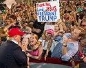 Supporters at a rally.