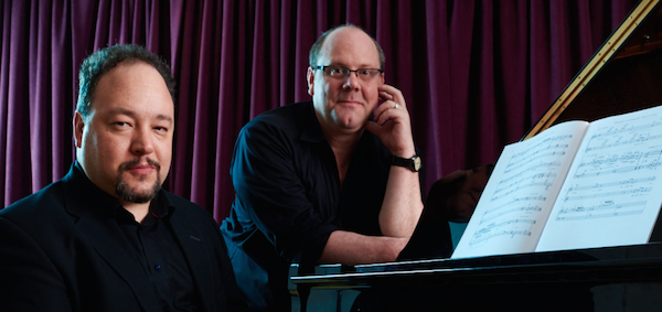 Composer Robert Paterson and librettist David Cote, creators of the new opera 'Three Way'