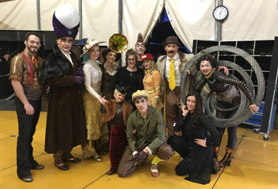 Photo of Emily Stern with a cast and crew