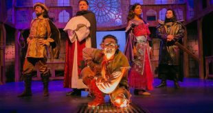 L-R: Sean Salazar, Bob Galindo, Nick Szoeke, Alyssa Lopez and Quinn Johnson in 'The Hunchback of Notre Dame' at the Playhouse San Antonio (photo: danscape)