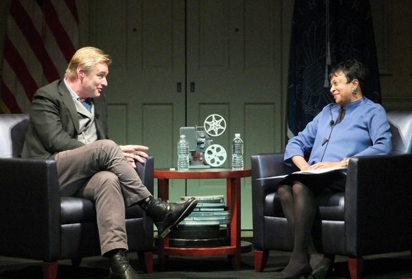 Photo of Christopher Nolan and Carla Hayden