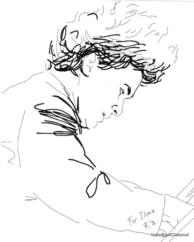 Sketch of Evgeny Kissin by Roman Rabinovich