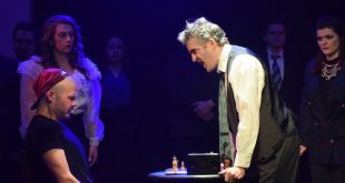 Chris Jumper, Jennifer Walder, Joey Donnelly, MariaElisa Costa, Doug Chitel, Dennis Wees, Carman Napier in 'Chess' at the Gallery Players (photo by Ryan Graytok)