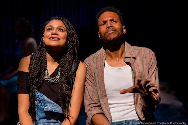 Morgan McGuire and Corey Allen in THE SEA CONCERTO by August Schulenburg, produced by Flux Theatre Ensemble. Photo by Isaiah Tanenbaum Theatrical Photography, www.isaiahtpd.info