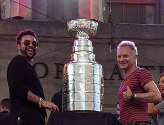 Photo of Shaggy and Sting with the Stanley Cup