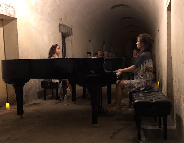 The Angel's Share concert with Christina and Michelle Naughton at the Green-Wood Cemetery Catacombs (Jon Sobel, Critical Lens Media)