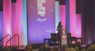 Photo of author Danica McKellar on stage
