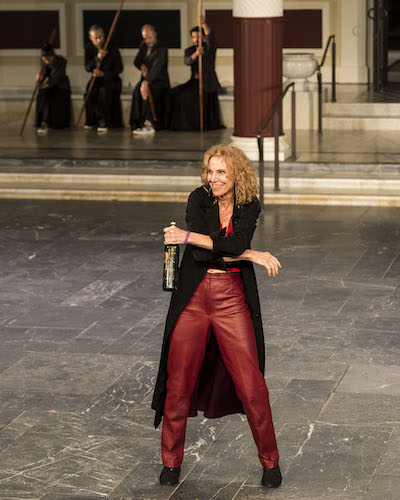 Ellen Lauren as Dionysus in 'The Bacchae' at BAM (Craig Schwartz)