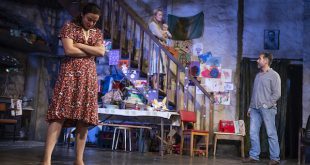 The Ferryman by Jez Butterworth, directed by Sam Mendes Now Playing at the Bernard B. Jacobs Theatre on Broadway Pictured (L-R): Laura Donnelly (Caitlin Carney), Genevieve O’Reilly (Mary Carney), Sean Frank Coffey (Bobby Carney), and Paddy Considine (Quinn Carney) Credit: © 2018 Joan Marcus