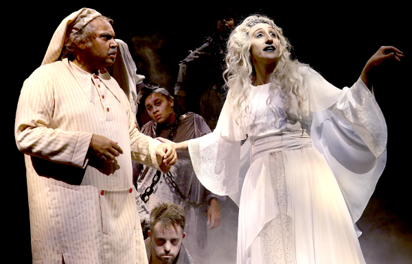 Photo of actors in a Chickenshed Theatre production of 'A Christmas Carol'