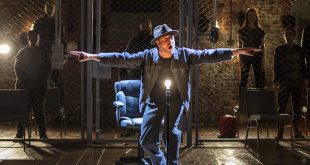 Omozé Idehenre, Thom Sesma, Eddie Cooper, Raúl Esparza, Elizabeth A. Davis, George Abud in 'The Resistible Rise of Arturo Ui' at Classic Stage (Joan Marcus)