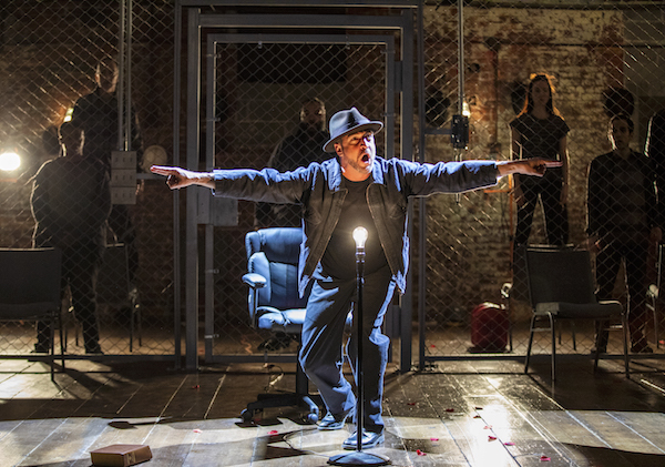 Omozé Idehenre, Thom Sesma, Eddie Cooper, Raúl Esparza, Elizabeth A. Davis, George Abud in 'The Resistible Rise of Arturo Ui' at Classic Stage (Joan Marcus)