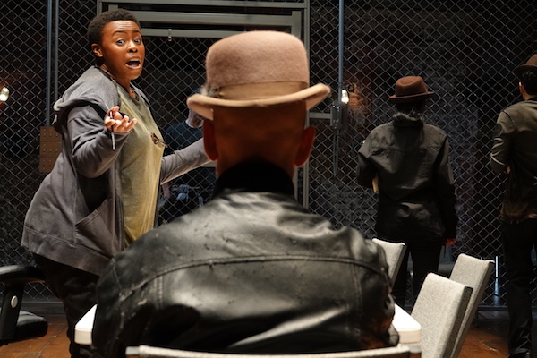 Omozé Idehenre, Christopher Gurr, Mahira Kakkar, George Abud in 'The Resistible Rise of Arturo Ui' at Classic Stage (Joan Marcus)