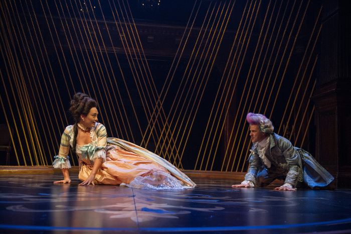 Lilli Hokama as Constanze Weber and Samuel Adams as Wolfgang Amadeus Mozart in 'Amadeus'