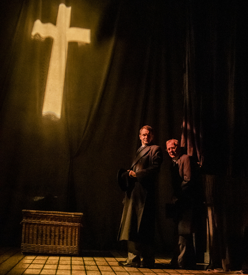 Daniel Easton as the Actor and Robert Goodale as Mr. Kipps in 'The Woman in Black'