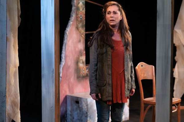 Photo of Jessica John on stage as Mahshid in No Way Back