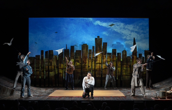 Danish Farooqui, Amir Arison, Joe Joseph Faran Tahir, Evan Zes,
Houshang Touzie and Dariush Kashani in 'The Kite Runner' at Broadway’s Hayes Theater. Photo credit: Joan Marcus