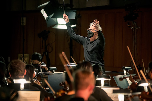 Osmo Vänskä conducts the Curtis Symphony Orchestra in the recording session for Curtis Studio's debut release, 'Scheherazade.'