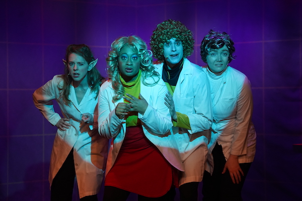 Laura Whittenberger, Crystal Marie Stewart, Julian Manjerico, Lindsey M.E. Newton in KHAN!!! The Musical. Photo by Carol Rosegg