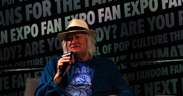 Photo of Charles Martinet at the Super Mario panel