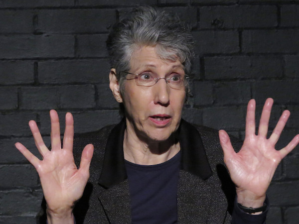 Nancy Redman in her solo show, "A Séance With Mom," directed by Austin Pendleton, at Chain Studio Theatre, NYC. Photo by Jonathan Slaff.